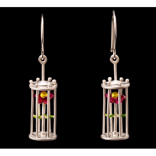 Handmade earrings "Flower Cage"