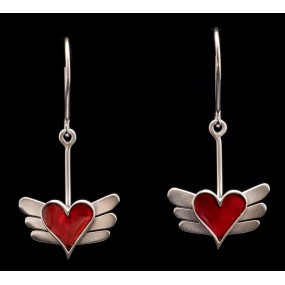 Handmade earrings "Heart with Wings"