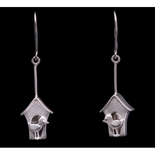 Handmade earrings "Little bird house"