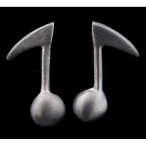 Handmade earrings "Notes Black Platinum"