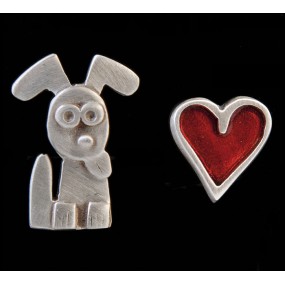 Handmade earrings "Dog - Heart"