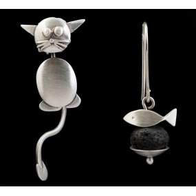 Handmade earrings "Cat - Fish"