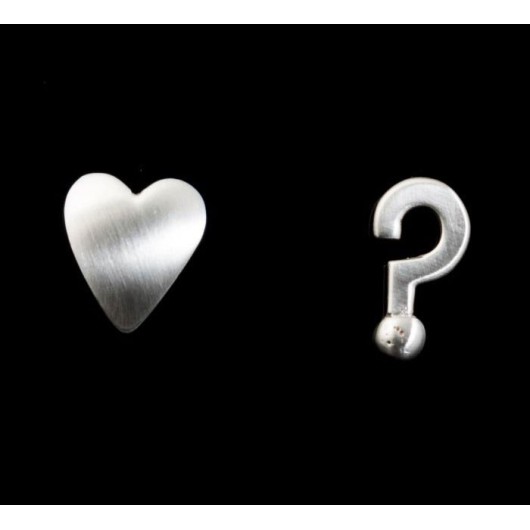 Handmade earrings "Heart Question mark"