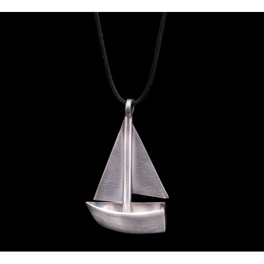 Handmade necklace "Boat 3D"