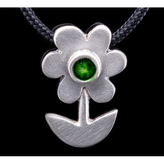Handmade necklace "Green Daisy"