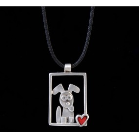 Handmade necklace "Frame Dog"