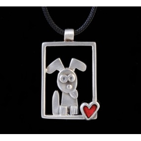 Handmade necklace "Frame Dog"