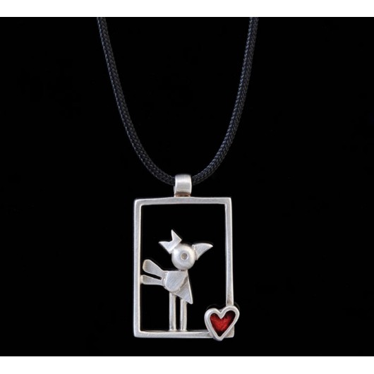 Handmade necklace "Frame Bird"