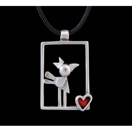 Handmade necklace "Frame Bird"
