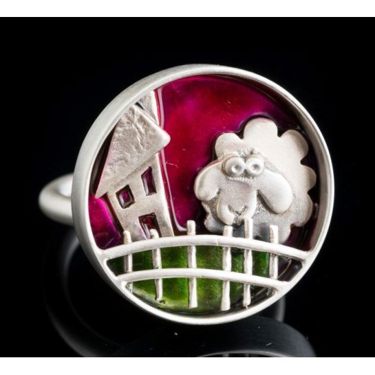 Handmade ring "Sheep fence circle"