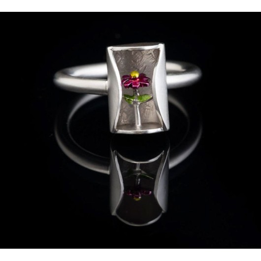Handmade ring "Flower enamel"