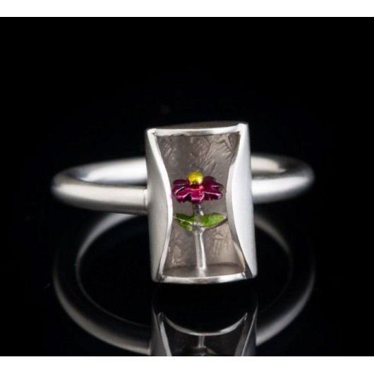 Handmade ring "Flower enamel"